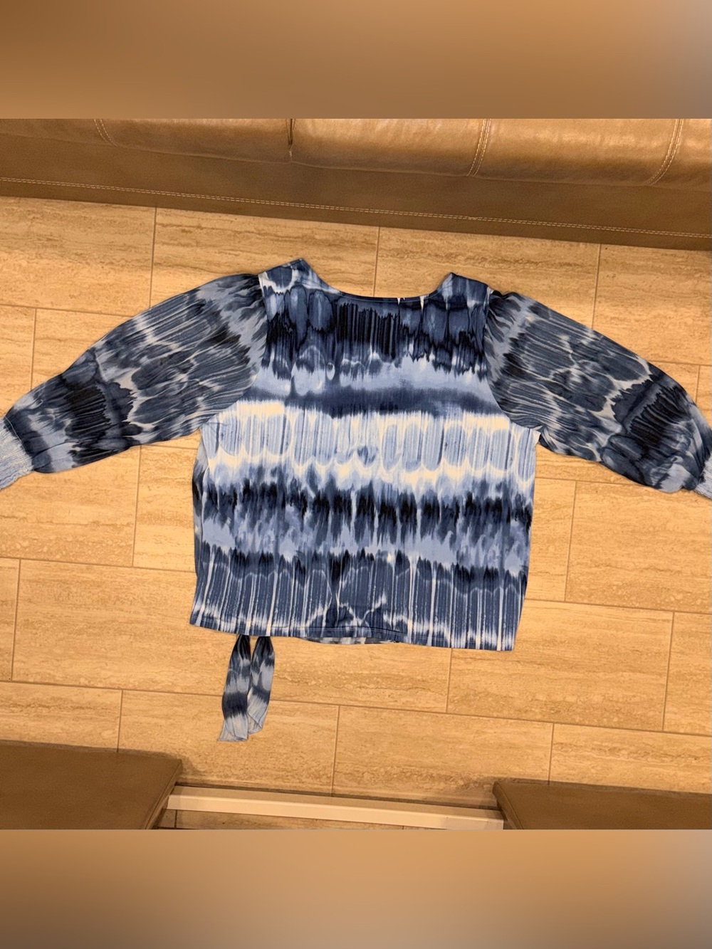 Calvin Klein Women's Everyday Crew Neck Printed Chiffon Sleeve Blouse Size 2X - Picture 15 of 16